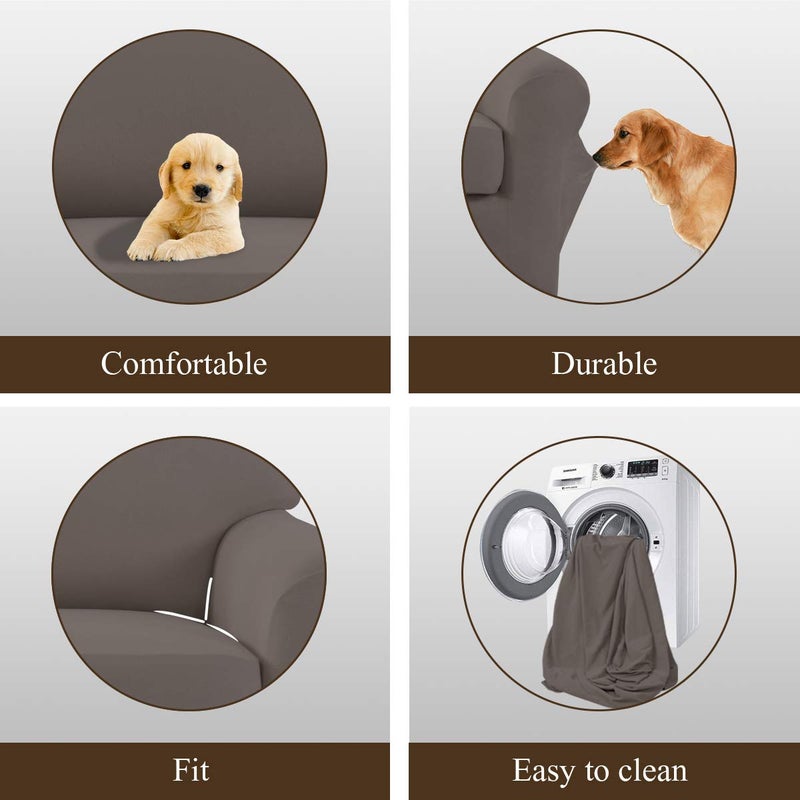Easy-Going 4 Pieces Microfiber Stretch Recliner Slipcover â€“ Spandex Soft Fitted Sofa Couch Cover, Washable Furniture Protector with Elastic Bottom for Kids, Pet(Recliner, Taupe) - Image 5